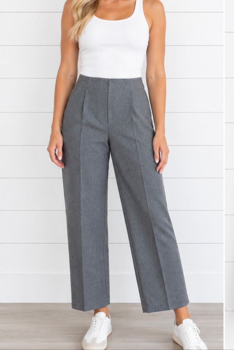 Talbots vintage grey stretch wool crop trouser pant size 6